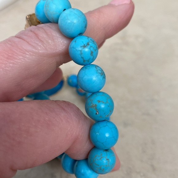 Turquoise and druzy stretch bracelets - Picture 5 of 5